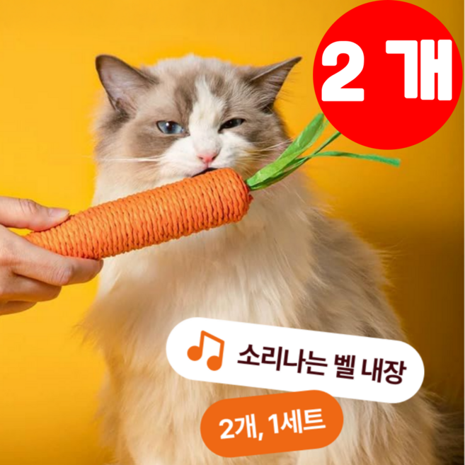 유피해피 이갈이 고양이 장난감 스크래쳐, 2개, 유피 당근