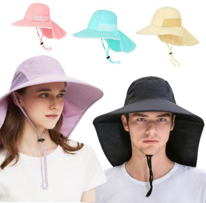 [더문풀문][만족후기]가족플랩캡 /목안타는모자/워터 수영모자 UV차단 아쿠아 워터파크 물놀이 성인용/아동용 무지 플랩캡