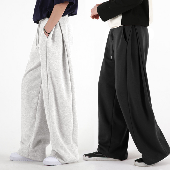 오버나인 남자 남성 트레이닝 숏 롱 기장 핀턱 추리닝 벌룬 와이드 바지 팬츠 W53