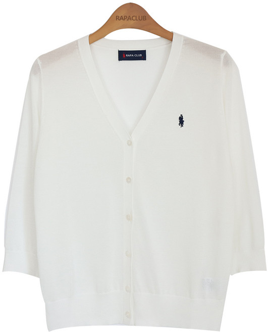 라파클럽 여성용 텐셀 7부 여름 니트 가디건