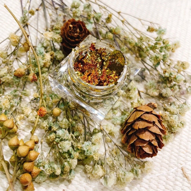 復古金箔鉑金碎片 美甲必備 超薄金箔, 1個, 金