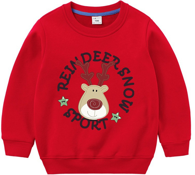 루비키즈 여아 남아 아동 성탄절 크리스마스 루돌프 기모 맨투맨티 B122