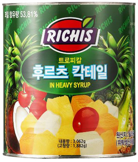 (주)동서 리치스 트로피칼후르츠칵테일, 3.062kg, 6개