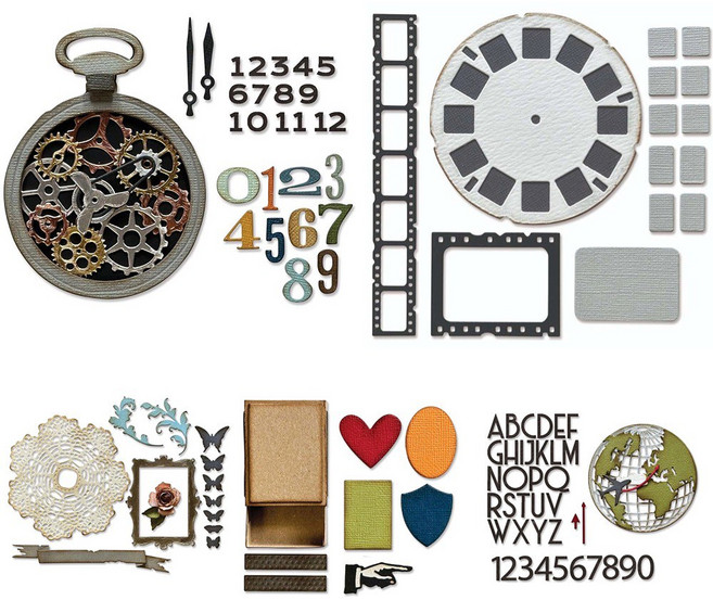 Tim Holtz Vault 커팅 다이 스크랩북 일기 장식 스텐실 엠보싱 템플릿 DIY 인사 카드 1 월 2024, 2024 NEW, A SET