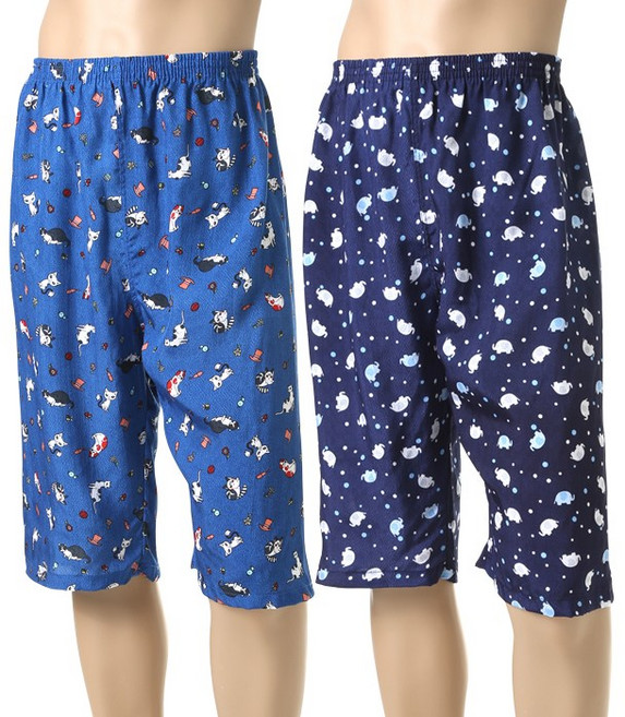 캐리루시 남성용 인견 잠옷 7부 바지 2p