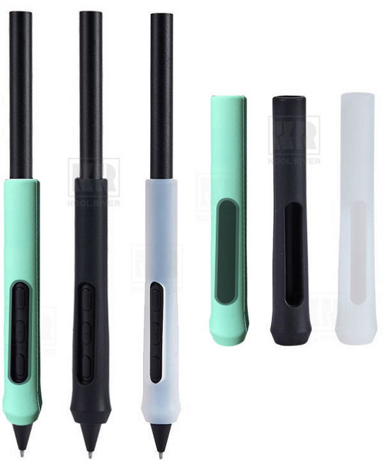 와콤 프로펜3 플레어 그립 실리콘 펜 케이스 커버, 그린, 청록, 1개