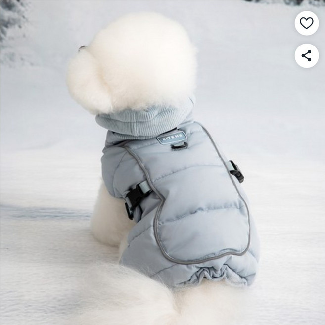 바잇미 반려동물 더블히트 하네스 패딩, 코튼블루, 1개