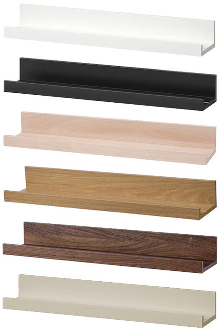 이케아 MOSSLANDA 모슬란다 액자선반 55cm 벽선반 책진열대 벽걸이 피규어 소품 인테리어, 1단, 참나무무늬_905.869.40