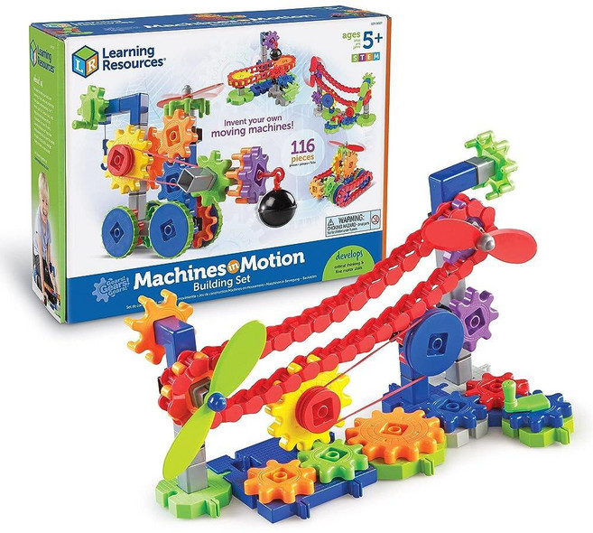 학습 자원 토이 영재 어린이 장난감 리소스 기어 학습! 기어! 움직이 기계 116피스 5세 이상 STEM 퍼즐 초기 엔지니어링