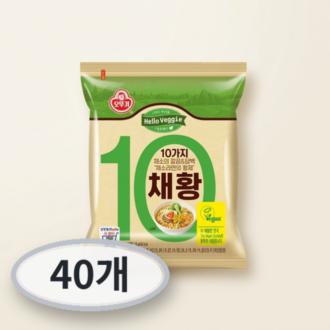 오뚜기 헬로베지 채황 라면 110g, 40개