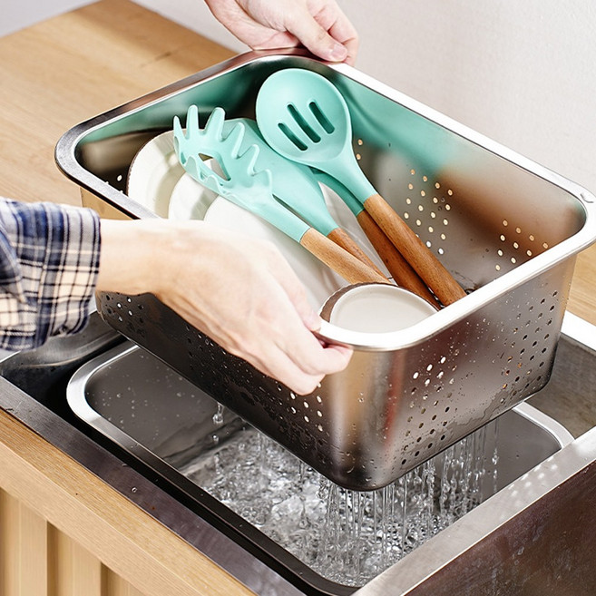 리빙앤굿즈 스텐 물빠짐 설거지통, 1개