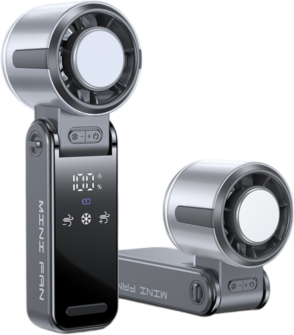 Selara 휴대용 손선풍기 USB 충전식 무선 접이식 급속 냉각 미니 선풍기, 그레이, S13