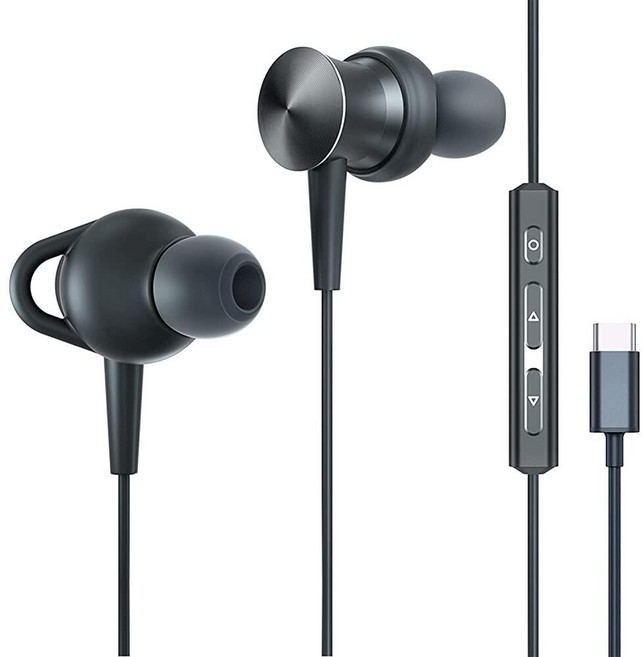 Ecoker USB C 헤드폰 타입 C 이어폰 마이크 포함 아이폰 17/16/15 프로/맥스 삼성 갤럭시 폴드 7/6 플립 7/6/5 S26/S25/S24 구글 픽셀 10/, Ecoker USB C 헤드폰 타입 C 이어폰, 마이크
