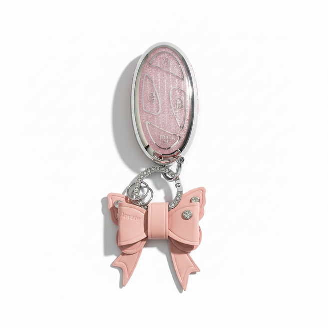 어니트 현대 차종 호환 크리스탈 차키케이스 자동차 키링 키홀더, 핑크, H-12(7버튼)