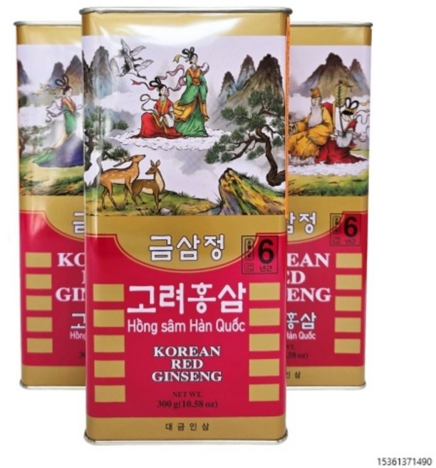 고려홍삼 건홍삼 6년근 중편 금산홍삼 말린홍삼 홍삼뿌리, 3개, 300g