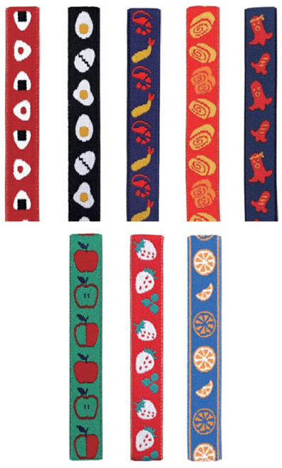 일본 무스비 도시락밴드 도시락통 고무 스트랩 밴드 8종, 1개, 새우튀김