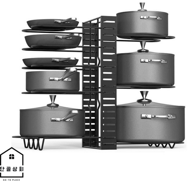 단골상회 주방 싱크대 하부장 높이조절 선반 냄비 후라이팬 프라이팬 정리대 거치대 언더선반