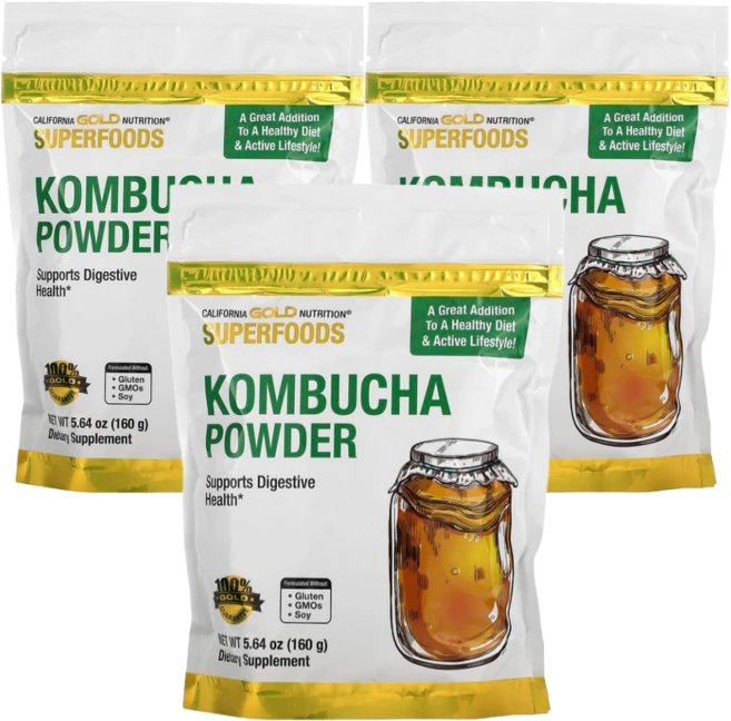 캘리포니아 골드 뉴트리션 CGN SUPERFOODS 콤부차 분말 무맛 160g 3개 - 쿠팡