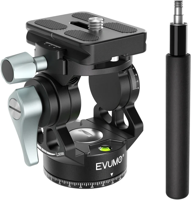 호환 Evumo H3r 미니 유체 헤드 360 ° 카메라 삼각대용 핸들이 이중 파노라마 촬영 중공 비디오 2D 유압, 02 Single Panorama H3
