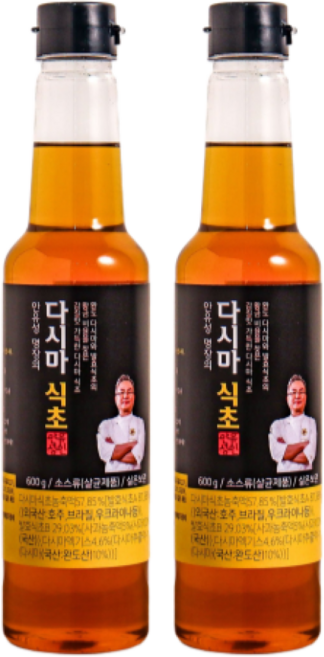 [황씨네옹고집] 안유성 명장의 다시마 식초, 2개, 660ml