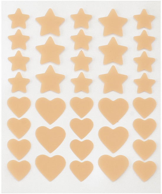 KORMESIC 星語心願痘痘貼 7色星星愛心造型 252片裝, 1個, 售，購買即默認免責聲明且承責任,36貼*7片/盒