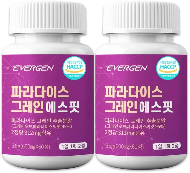 에버젠 파라다이스 그레인 에스핏 HACCP 인증, 2개, 60정 - 쿠팡