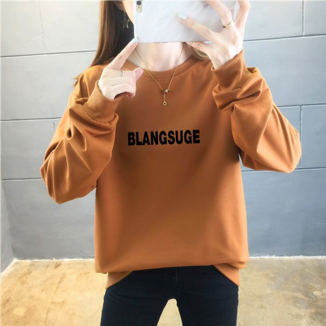 春秋薄款大學T女 韓系百搭 日常休閒 簡約圓領T恤 c0053