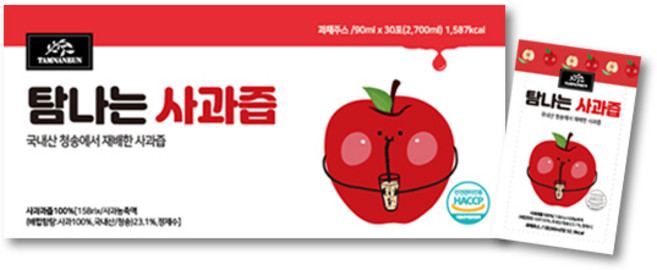 탐나는 사과즙, 2.7L, 4박스(90ml*120포)