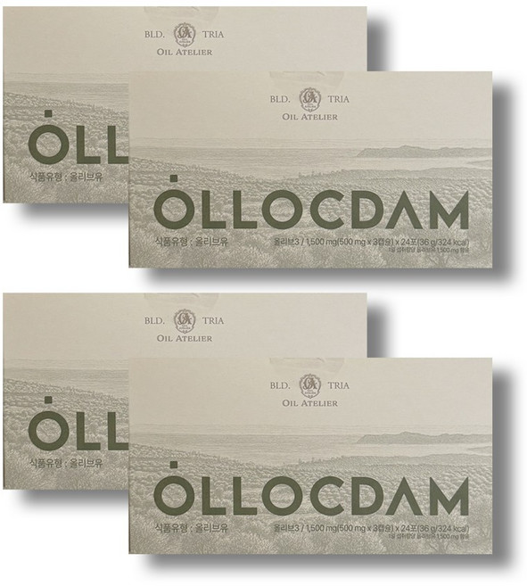 올록담 올리브3 EVOO 올록담 올리브오일 캡슐 24회분, 72정, 4박스