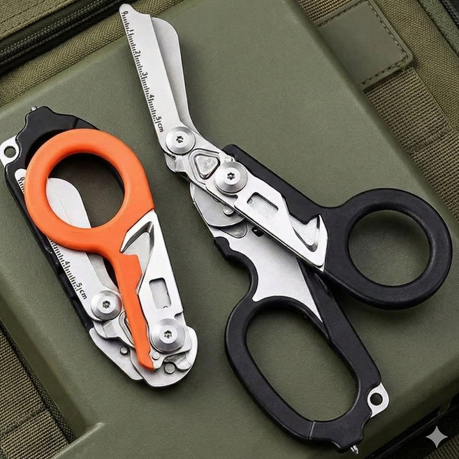 접이식 가위 EDC 레스큐 다용도 나이프, 카키