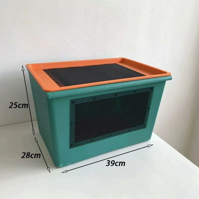 귀뚜라미사육장 먹이용 케이지 사육통 상자, 1개, 바닥 필터 포함 맨몸 상자