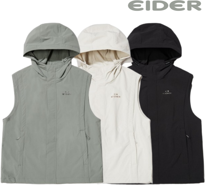 아이더 여성 조끼 간절기 경량 기본핏 심플룩 홑겹 후드 일체형 캐주얼 아웃도어 (네오 2.4) 베스트 DWP24601