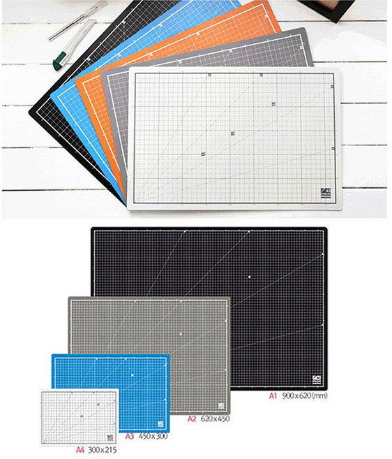 윈스타 칼라 커팅매트 A3(450x300) CM303 컷팅매트 데스크패드, 블랙