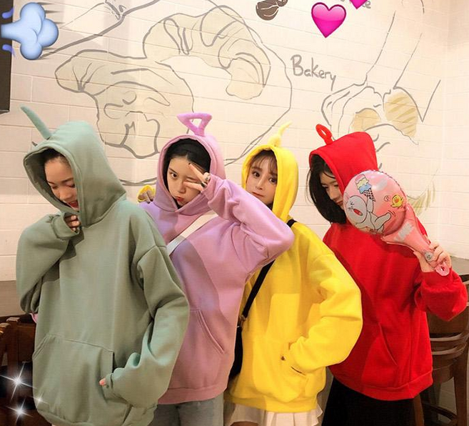 여자 여성 텔레토비 후드티 4color 루즈핏 M 2XL 보라돌이 뚜비 나나 뽀
