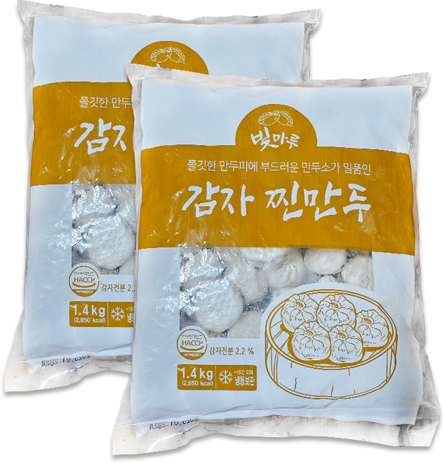 찐만두계의 새로운 강자 감자고기찐만두/2봉 전문점용 업소용 푸드짱, 1.4kg, 2개