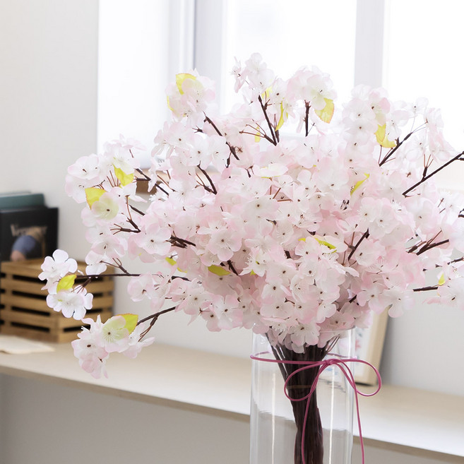 플라워트리 봄조화 벚꽃다발 풍성한 54cm 인테리어 소품, 54핑크다발, 1개