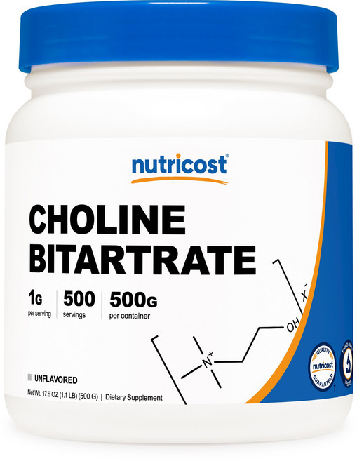 뉴트리코스트 콜린 Bitartrate 파우더, 1개, 500g
