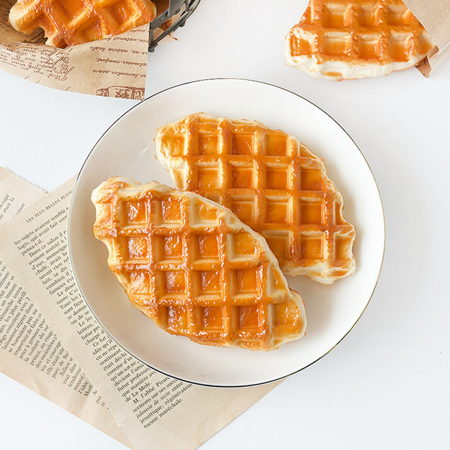 크로플 와플 모형 1p; 장식 소품 가짜 크로플 와플 빵 인테리어