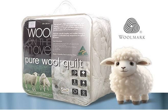 [130점 한정특가]호주 WOOLSTAR 직수입 100% 울 양모이불(퀸사이즈) +양모배게증정, 화이트