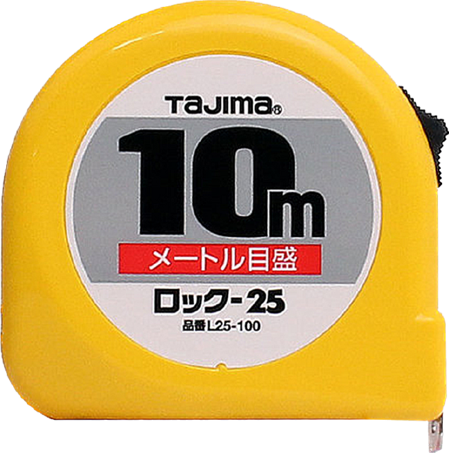 타지마 미터 눈금 자동 줄자 10m x 25mm L25-100, 1개