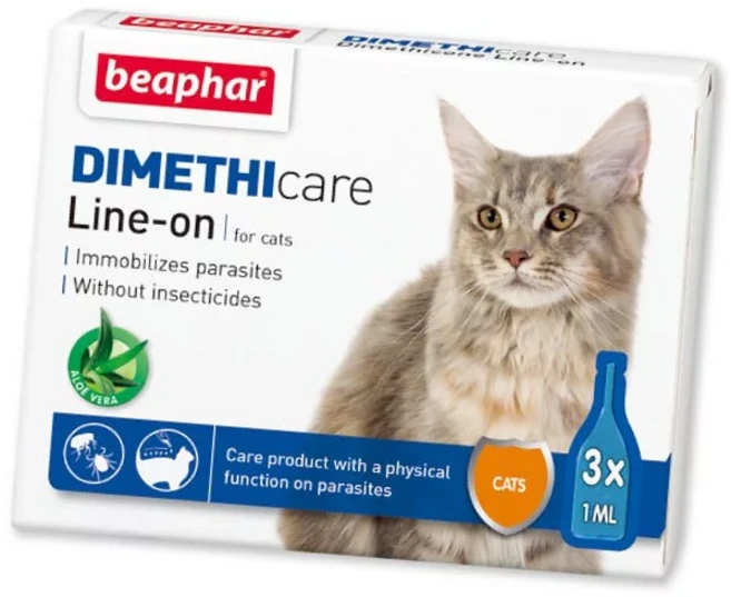 beaphar 滴靈靈防蚤蝨滴劑 貓用 物理驅蚤蝨 無殺蟲劑 蘆薈添加 3入組 荷蘭原裝, 3ml, 1盒