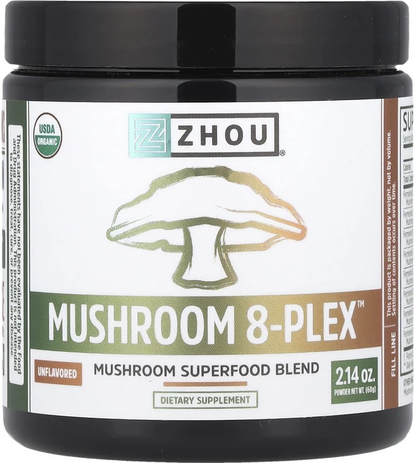Zhou Nutrition 머쉬룸 8-Plex 분말 60g(2.14oz), 6개, 60g - 쿠팡