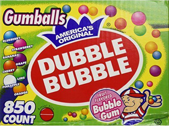 더블 버블-지름 2.54cm 구슬껌 버라이어티 팩 850개 구슬 Dubble Bubble-Gumballs 1" in Diameter Variety Pack 850 Gumball, 1개