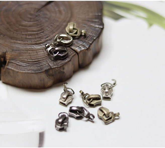 혜인천 3호 지퍼머리 지퍼슬라이더 갈고리 3컬러, 50개, 실버