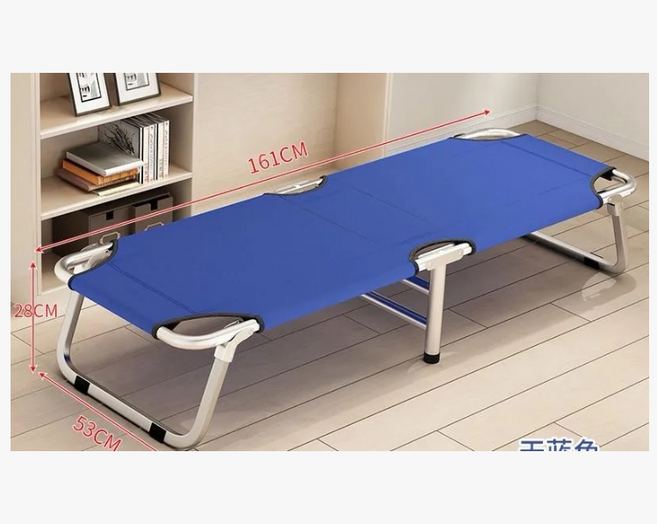 소형 야전 접이식 간이 폴딩 하늘색 베드 이동식, 소형블루 162x53x28