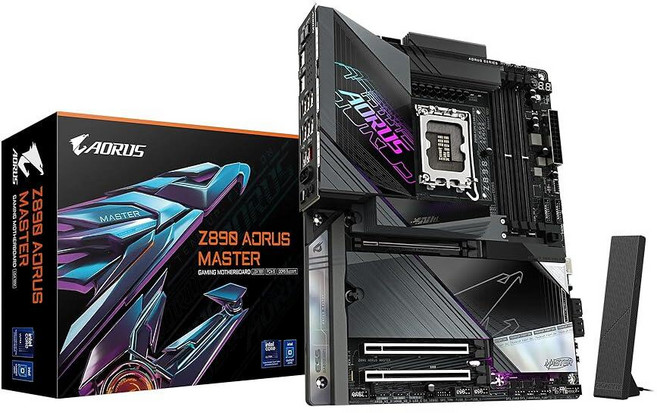 기가바이트 Z890 AORUS 마스터 마더보드 - 인텔 코어 울트라(시리즈 2) CPU 18+1+2 위상 VRM 최대 9500MHz DDR5(OC) 2xPCIe 5.0 +, GIGABYTE Z890 AORUS Master 인텔