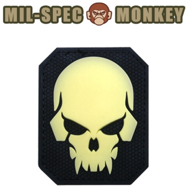 밀스펙 몽키 Pirateskull Large PVC (Green-Glow) - M0186 야광패치