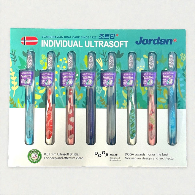 조르단 인디비주얼울트라 소프트칫솔 8개입 초미세모, 1, 8