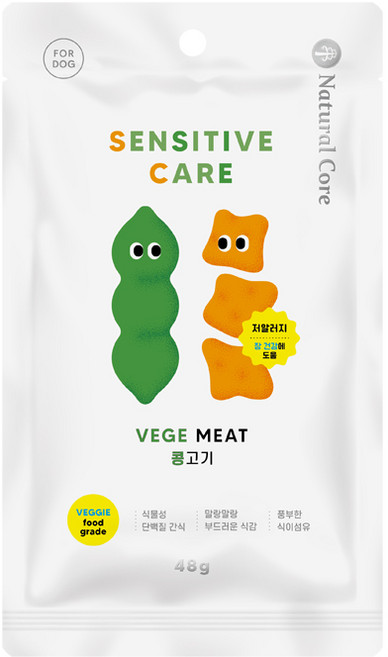 강아지 저알러지간식 [네츄럴코어] 센시티브케어 콩고기, 48g, 1개