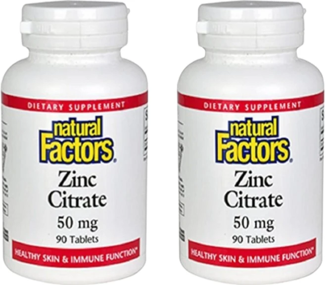 Natural Factors 구연산 아연 50mg 정제 90정 3개 - 쿠팡